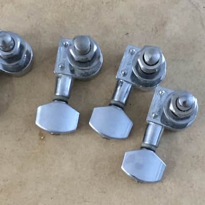 Vintage Genuine Fender Squier 2 Pin Mount Guitar Tuners Light Relic Drilled Post image 7