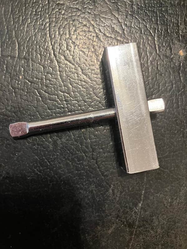 Ludwig - Gretsch - Slingerland Vintage rail post consolette drum tom key - chrome image 1