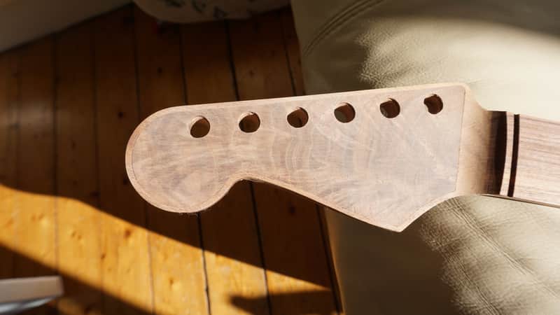 Custom Inlaid reverse head Pau Ferro Walnut custom guitar neck left fits stratocaster rare 2021 ligh image 1