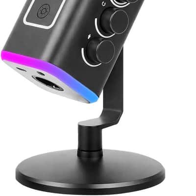 XLR/USB Gaming Microphone for PC,Dynamic Computer Mic for Streaming Podcasting,RGB Light, Mute Button, Headphones Jack, Desktop Stand, Vocal Mic for Singing YouTube TikTok Streaming image 1