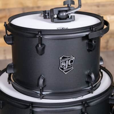 SJC Drums PFK322FBGGW Pathfinder 3pc Kit (8x12,14x16,18x22) - Galaxy Grey, Black HW image 4