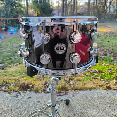 DW Collector's Series Black Nickel Over Brass 8x14" Snare Drum 2014 - 2021 - Black Nickel with Nickel Hardware image 7
