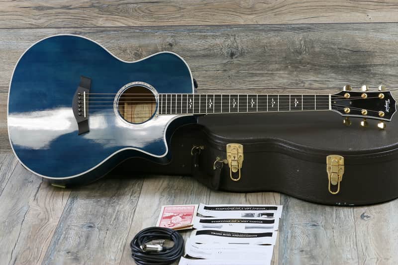 Super Clean! Taylor 614ce 2003 Koi Blue Limited Edition 5A Quilt + OHSC and candy image 1