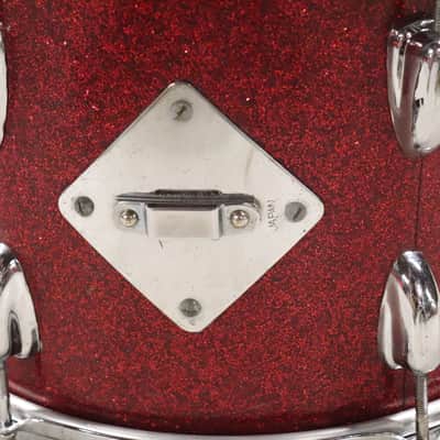 Japanese 9x13 Rack Tom Drum Red Sparkle Vintage 1960's image 4