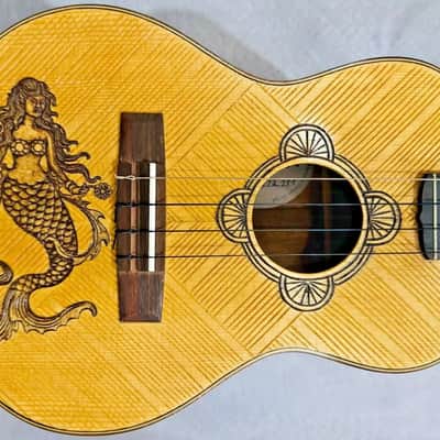 Blueberry Handmade Tenor Ukulele Mermaid Motif image 11