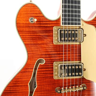 Gretsch Broadkaster LX Figured Center Block Semi-Hollow Guitar w/ String-Thru Bigsby & Hardshell Case - Bourbon Stain image 2