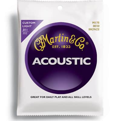 Martin M175 custom light bronze wound acoustic guitar string set image 2