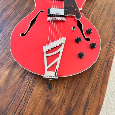 D'Angelico Premier DC Semi-Hollow Double Cutaway , 2019 - 2020 - Fiesta Red image 4