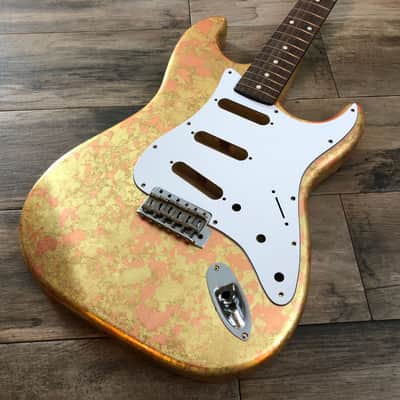 Made to Order - FRANCHIN Mercury guitar body Impressionist METALLIC LEAF (Gold/Silver/Copper/Bronze texture) Basswood Poplar Stratocaster-Strat-S-Style Made in Italy image 10