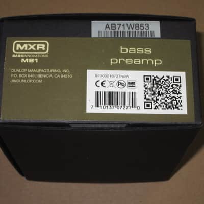 rarely handled, near A+ MXR EMPTY BOX ONLY for M81 Bass Preamp (NO pedal / NO paperwork) from mid 2010s to 2020s - BOX: Black Cardboard / LABEL: Dark Olive Green & Cream / GRAPHIC: Silver image 8