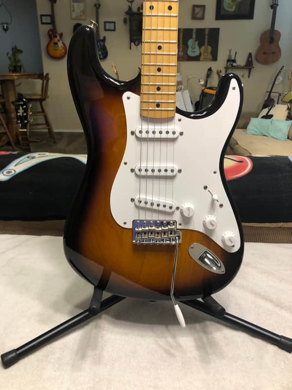 Fender 60th Anniversary Vintage 1954 Fender Stratocaster 2014 2 Color Sunburst image 1