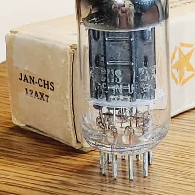 JAN-CHS 12AX7 Sylvania Black Plate 1952 MaxiPreamp2/TV7 tested (1) tube lot image 1