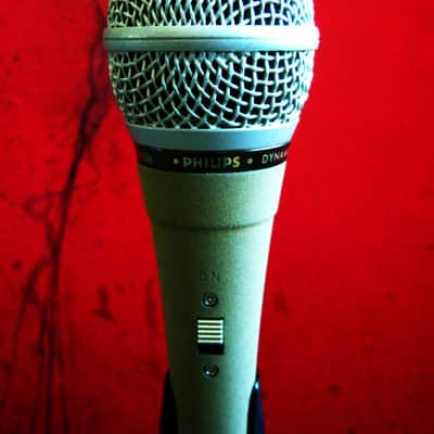 Vintage 1980's Philips Cardioid Dynamic Microphone Low Z w mic clip # 1 Shure Electro Voice Ampex image 7