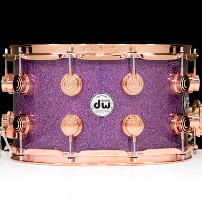 DW Collector's SSC Maple 8x14 Snare Drum - Purple Drift - Copper HW image 1
