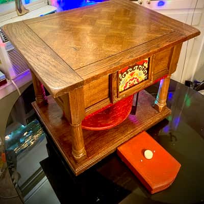 Rotary Connection  VIBRA-TABLE! Rotary / Leslie guitar speaker cabinet / side table! 12” 16 ohm 70 watt speaker. One of a kind  2026 - Wood image 14