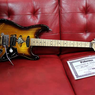 Palermo PG3 Guitar EVH Van Halen Frankenstein Pickup Floyd Rose Tobacco Burst W/ Case NEW image 2