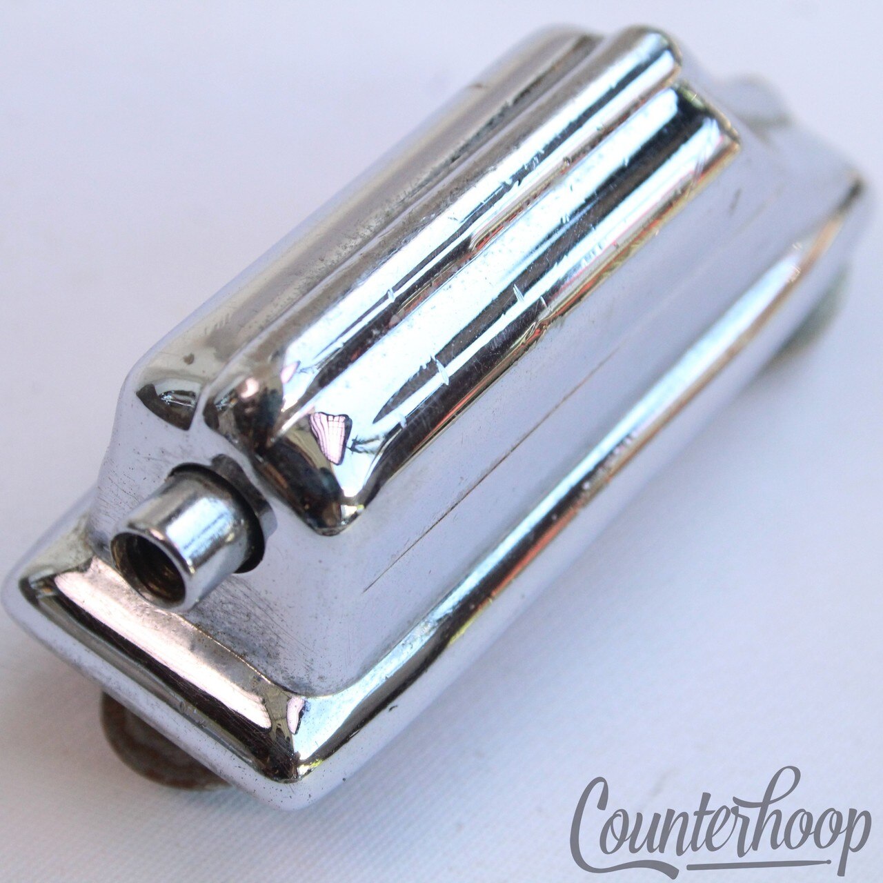 Rogers Beavertail Bass Drum Lug Chrome Dayton Powertone 2nd-Gen Vintage 60s USA — main photograph