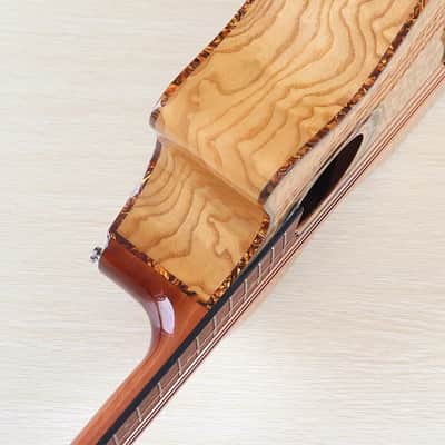 4 String Acoustic Electric Bass, Laminated Ash Wood Top Body, Okoume Neck image 8