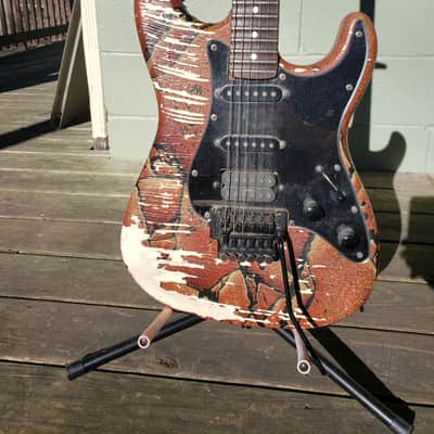 Lado 1988 Line Cracked Series with Custom Beveled/Scalloped Kramer Neck + German Schaler Floyd Rose Bridge image 2