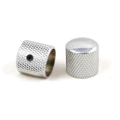 2x Classic Metal Dome Knobs Tele Style ,Adjustable for 6mm Shaft ,Chrome
