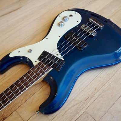 1966 Mosrite Ventures Model Bass Vintage Mark I Ink Blue 100% Original w/ohsc image 12