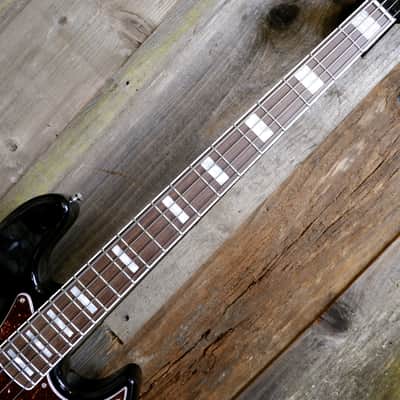 Warmoth J-style Custom Bass - Black with Tortoise Pickguard - Hard Case Included image 14