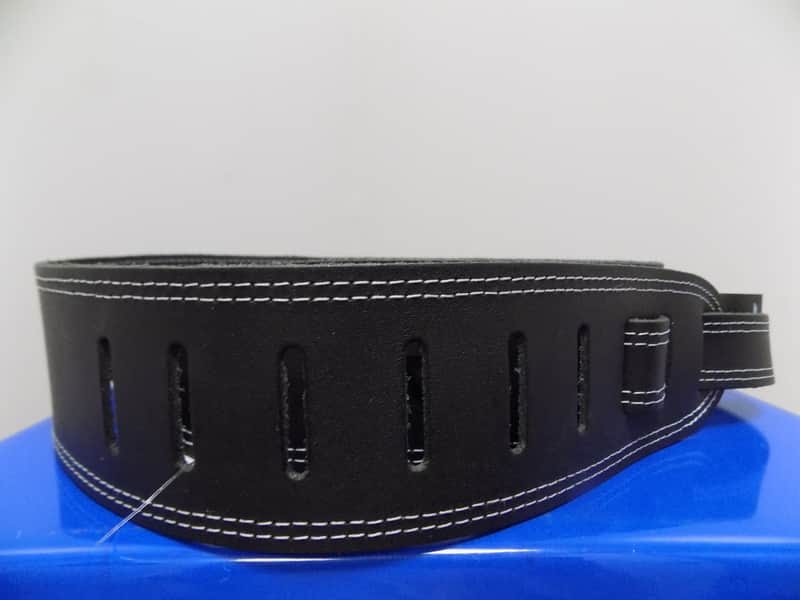 Perri’s Leathers P25ST-175 2.5" Black w/ Contrasting Double Stitch Guitar Strap image 1