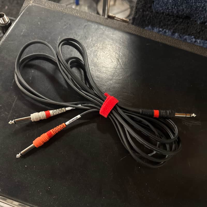 Hosa Hosa Technology 3.3' 1/4" TRS Mono Male to Two 1/4" TS Mono Male Send / Return (Insert) Cable 2000 - Black image 1