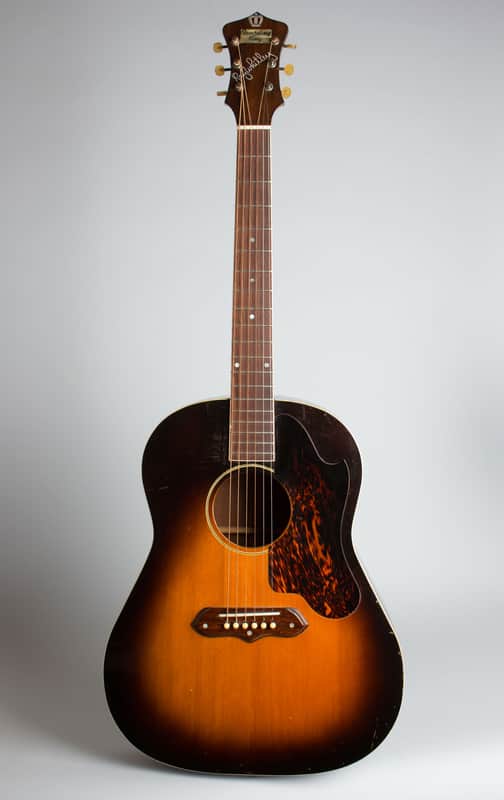 Recording King Ray Whitley Jumbo Model 1028 Flat Top Acoustic Guitar, made by Gibson (1940), ser. #920-F-14, original black hard shell case. image 1