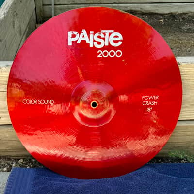 Paiste Colorsound Cymbal Set-14 Heavy hats, 12 Splash, 16 Crash, 18" Crash, 18" Heavy Crash, and 18" China 1980's - Red image 13