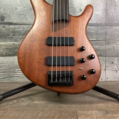 Cort B5FL Fretless 5-String Bass - Dark Walnut image 2