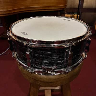 Ludwig LS908 Legacy Mahogany Jazz Festival Reissue 5.5x14" 8-Lug Snare Drum 2019 - Present - Vintage Black Oyster Pearl RINGO image 3