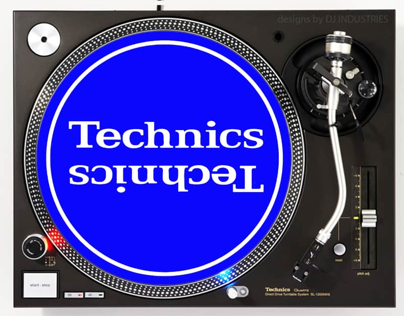 Technics Mirror Blue - DJ slipmat for vinyl LP record player turntable image 1
