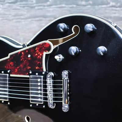 D'Angelico Premier SS Black Flake Laminated Maple Body Electric Guitar w/Bag image 4
