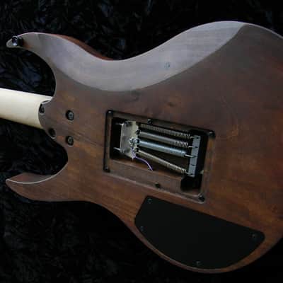 AGT Custom Shop Guitar Raw Walnut Ibanez Parts 540p Style Poplar Body Sharktooth Neck image 17