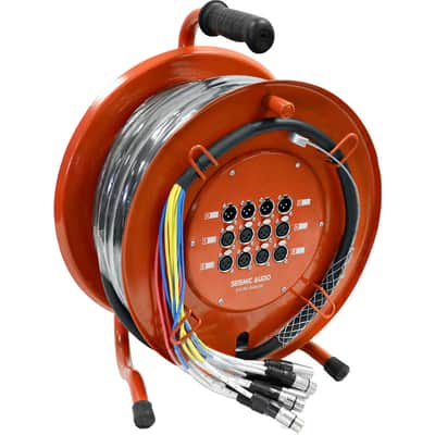 Seismic Audio SAOR-8x4x100 8-Channel XLR Snake Cable On a Reel w/ (4x) XLR Returns - 100'