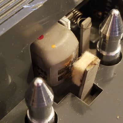RCA Cartridge early cassette Magazine loaded Magnetic Sound Tape recorder 1YB11 tube  1963 - beige plastic image 11