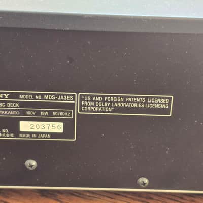 Sony MDS-JA3ES minidisc player recorder deck Early or mid-1990s - Black image 11