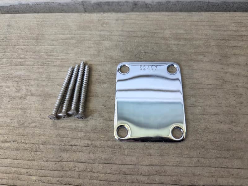 Vintage 1960 Fender Guitar / Bass Neck Plate w/ Original Screws! Stratocaster, Telecaster Part! image 1