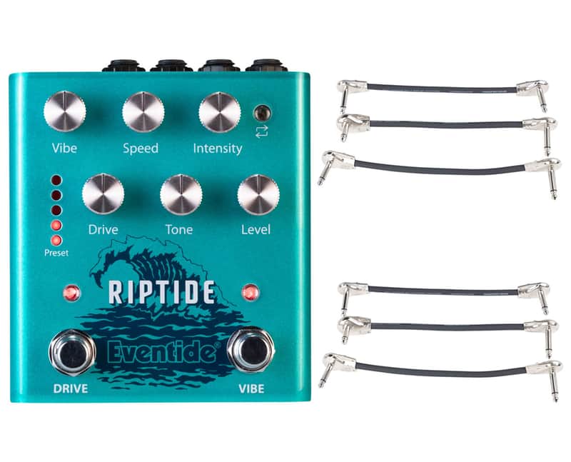 Eventide Riptide Overdrive/Vibrato Pedal + 2x Gator Patch Cable 3 Pack image 1