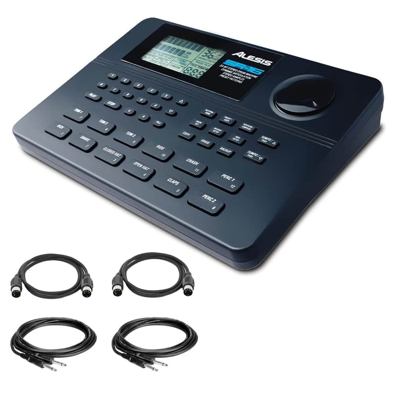 Alesis SR16 Drum Machine Bundle with 2 Instrument & 2 MIDI Cables SR-16 Module image 1