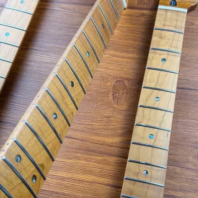 Roasted Maple Telecaster Tele Style Guitar Neck, 22 Frets, Maple Fingerboard, Reversed Head image 5