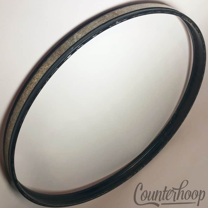 *Pearl 22"Silver Sparkle Black Metal Steel Bass Drum Hoop/Rim Vintage 60s Japan image 1