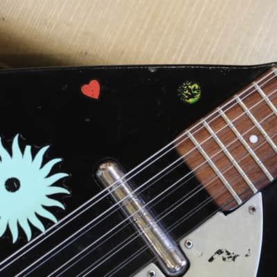 Danelectro Teardrop Bellzouki 7010 2 Pickup Electric Guitar Black Space + HSC image 3