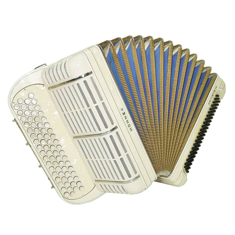 Vintage HOHNER ARTISTE IV, 4 Rows Button Accordion B Griff, made in Germany, Rare Original Akkordeon, New Straps, Rich and Powerful Sound, 2560 image 1
