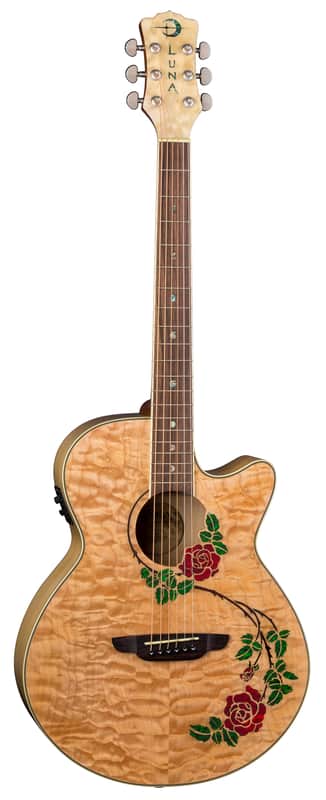 Luna Flora Rose Folk Acoustic-Electric Natural, New, image 1