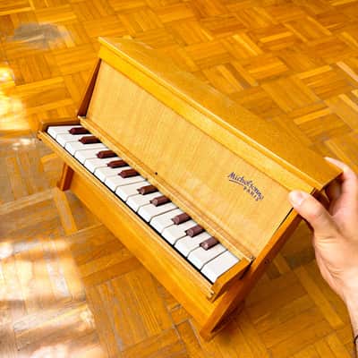 Legendary Antique Michelsonne Paris Wooden 25-Keys Upright Real Toy Piano made in France in 1950s! image 14