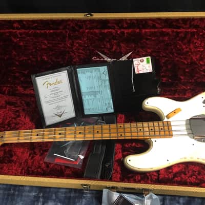 2022 Fender 55 Precision Bass Relic Custom Shop - Authorized Dealer - Only 8.7lbs Vintage White - SAVE! image 10