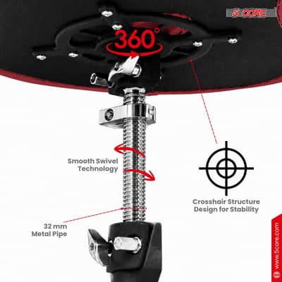 5 Core Drum Throne w 4.5" Padded Stool Adjustable Drummer Chair image 6