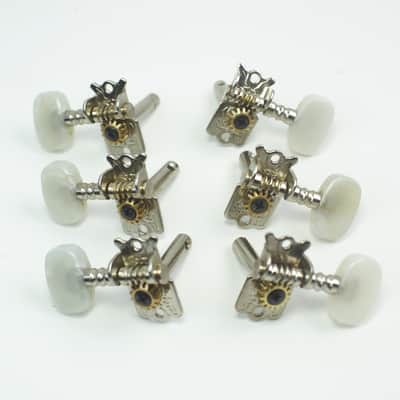 3L/3R Classic Acoustic Guitar Tuning Keys Tuners Head Pegs ,Nickel /Pearloid image 1